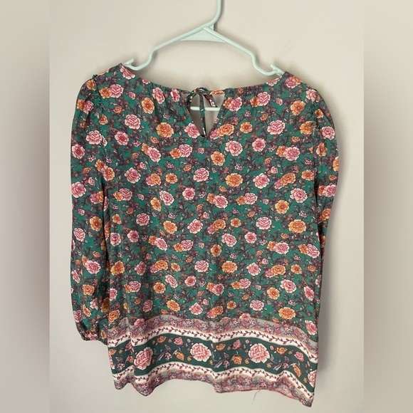 LC Lauren Conrad Floral Long Sleeve Boho Top Size Small - Picture 8 of 8